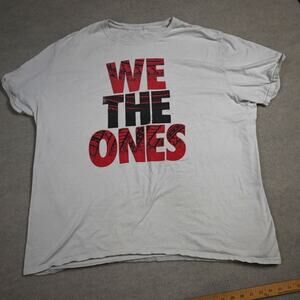 We The Ones Graphic T-Shirt Mens XL White Streetwear Tribal Print Tee